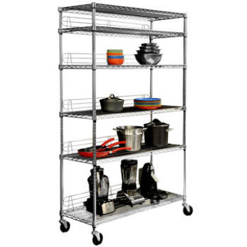 Metro Restraurant Kitchen Chrome Metal Wire Shelving Rack